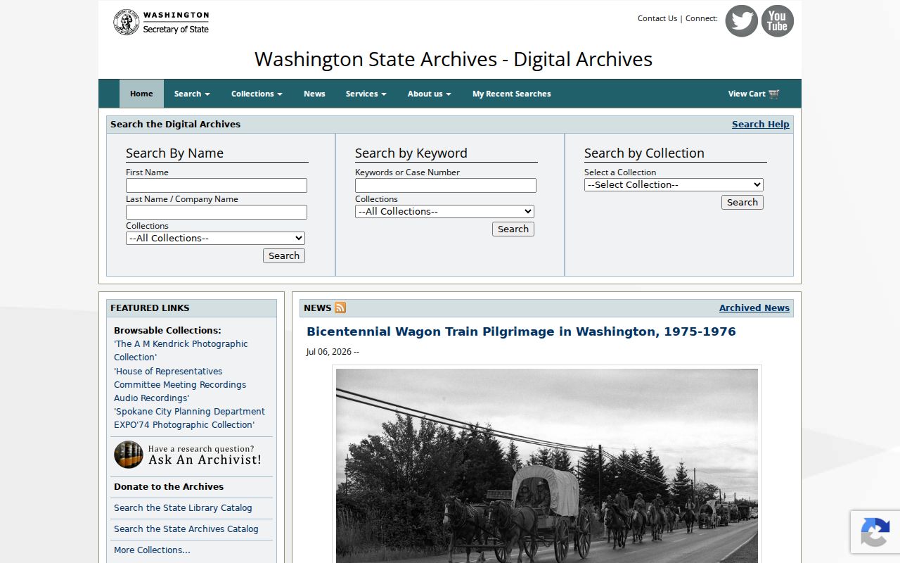 Five Corners people directories cross-collection name search in Digital Archives