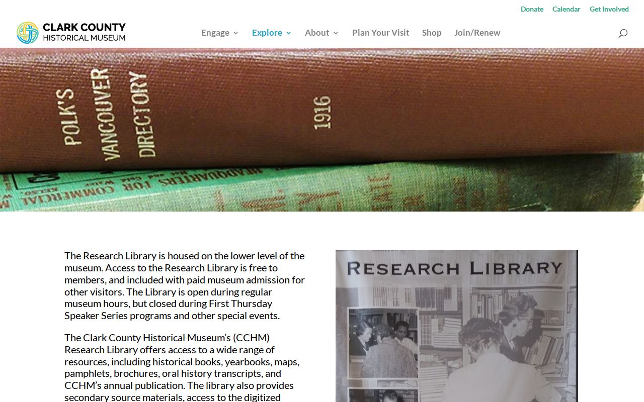Five Corners people directories collections at Clark County Historical Museum